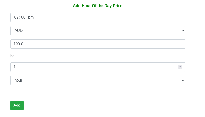 Pricing - Hour of the Day
