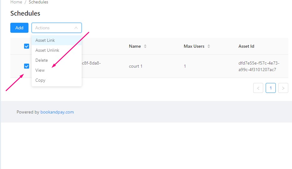 updating schedule in booking management software system